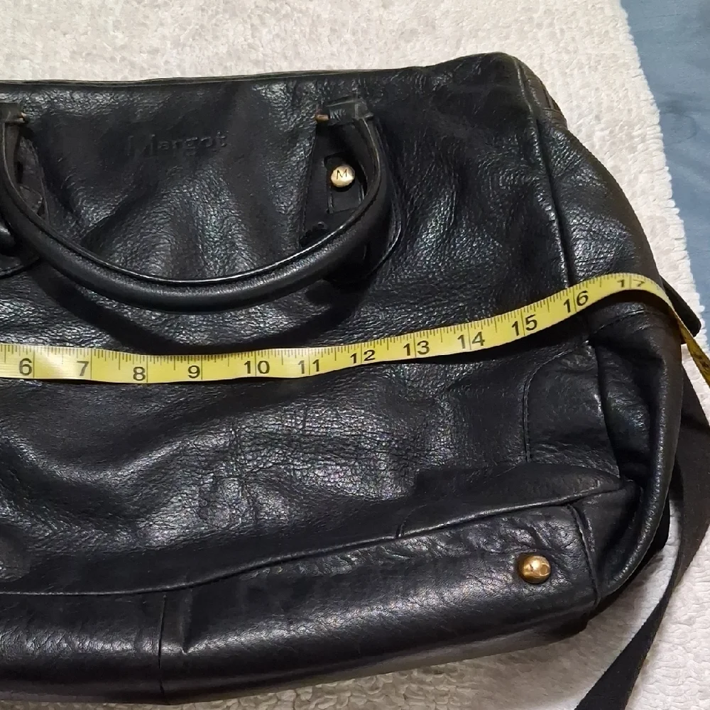 Margot Black Leather Travel Bag